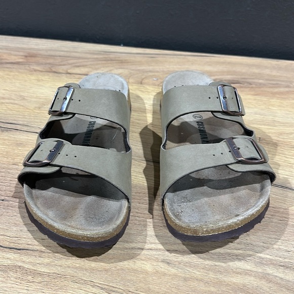 Olive cushionaire women’s lane cork footbed sandal bronze green taupe leather - Picture 3 of 9